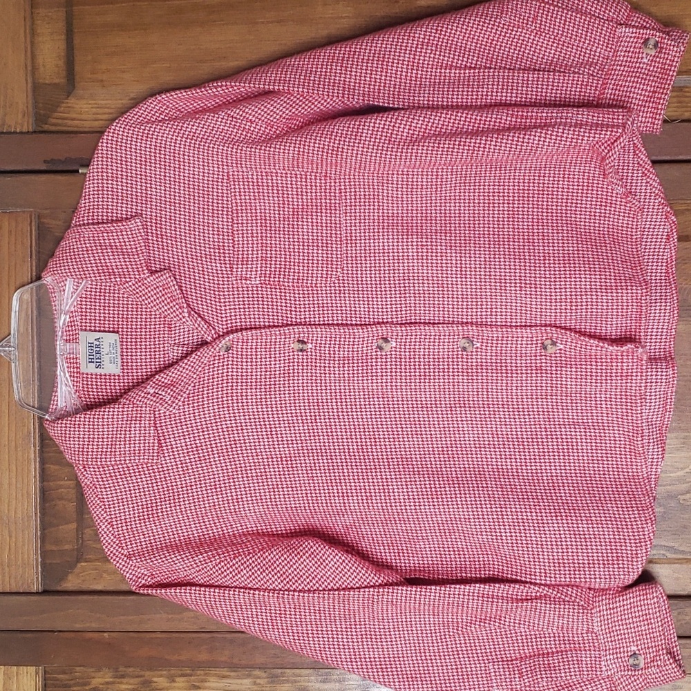 High Sierra Houndstooth Cotton Flannel Shirt Size L